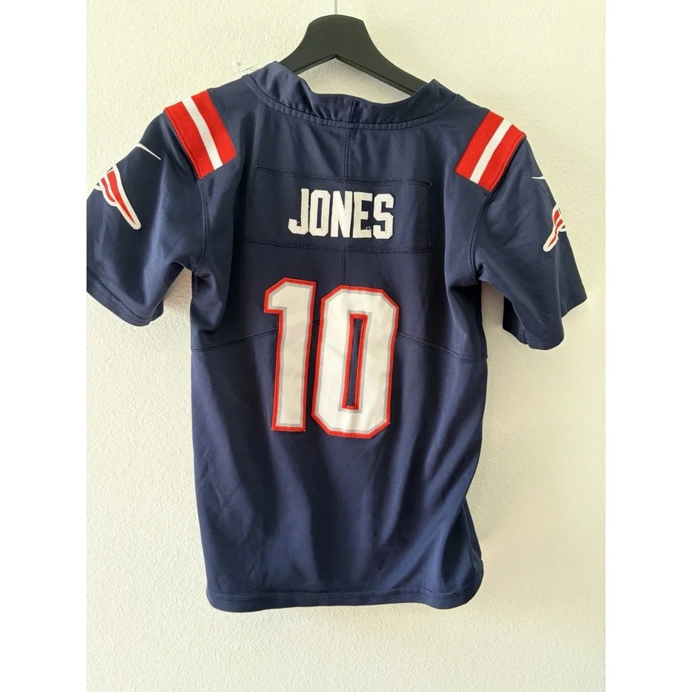 Men's Nike New England Patriots Mac Jones #10 Jersey Navy Blue Size M SKU 859